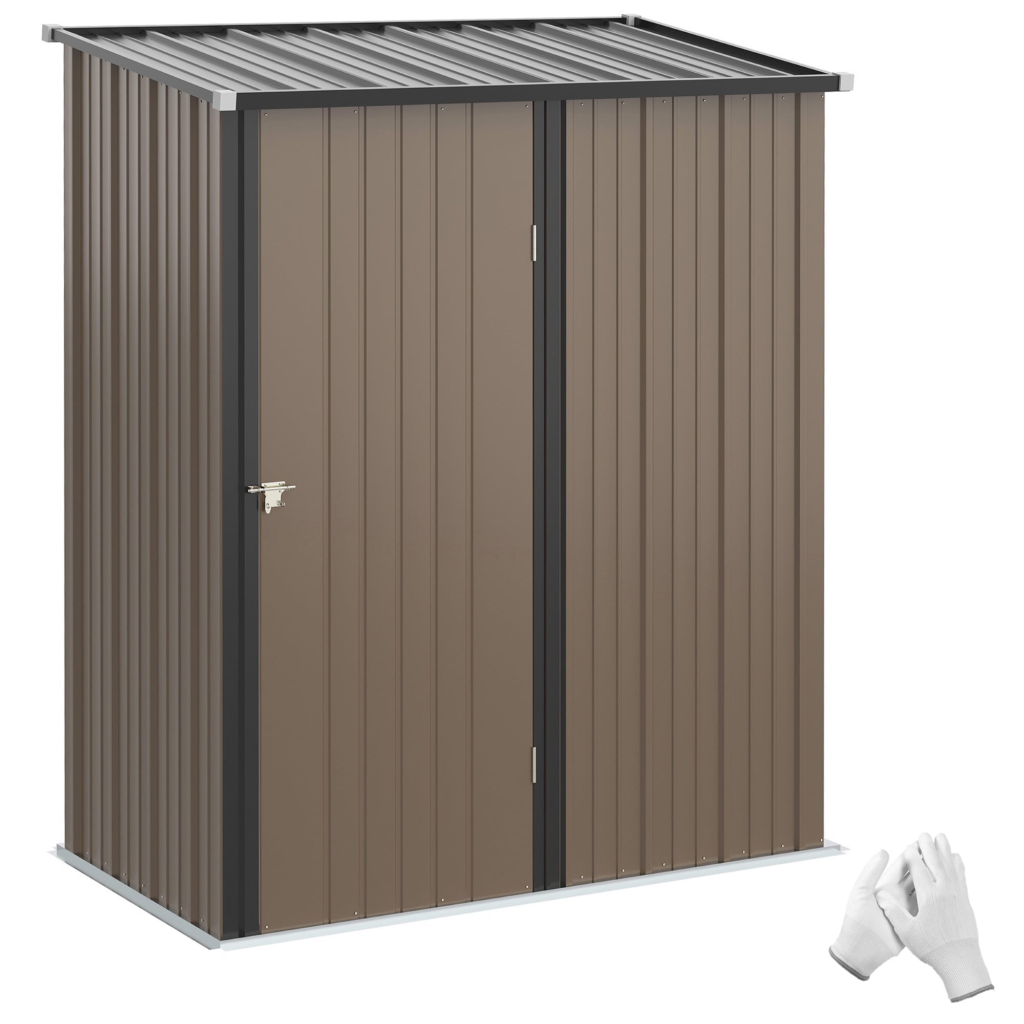 5.3 x 3.1ft Corrugated Steel Garden Shed Outsunny
