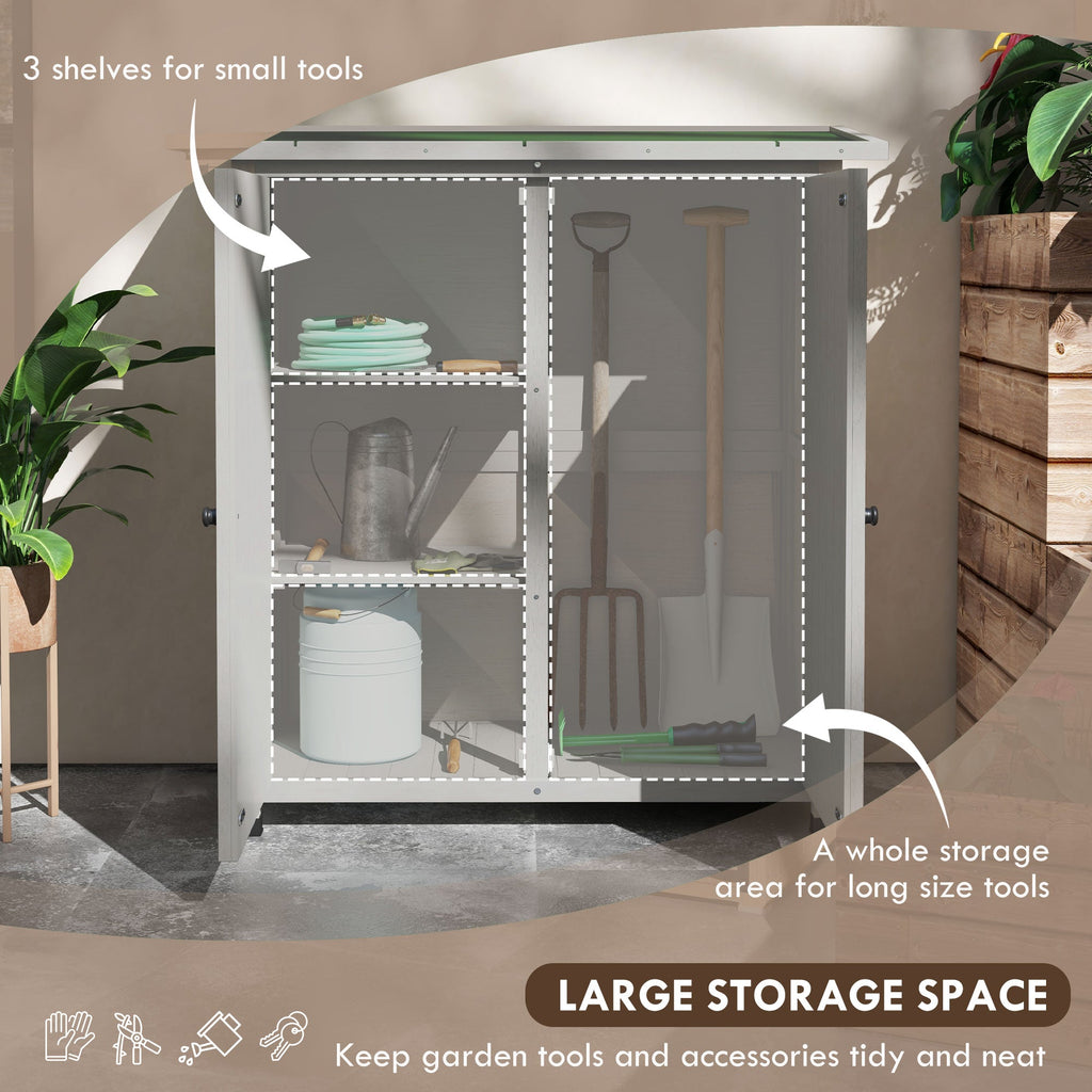 46.5 x 97cm Compact Wooden Storage Shed Outsunny