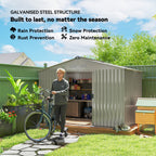 Garden Storage Shed, Metal Outdoor Storage Shed House with Foundation Kit, Ventilation, Doors, 9 x 6FT, Grey Outsunny