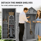 Wooden Garden Shed, Utility Outdoor Small Shed with Lockable Double Doors, Shelves and Roof Hatch Outsunny