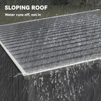 7 x 5ft Galvanised Metal Shed, with Sliding Door Outsunny