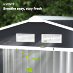 7 x 4ft Weatherproof Shed, Outdoor Bike Storage Shed with Ventilation Slots, Foundation Kit and Lockable Double Doors Outsunny