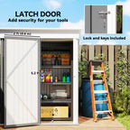 Metal Garden Shed, Outdoor Lean-to Shed for Tool Motor Bike, with Adjustable Shelf, Lock, Gloves, 5'x3'x6' Outsunny