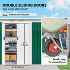 9ft x 4ft Metal Garden Shed, Outdoor Tool House with Foundation Kit, Ventilations and Double Doors Outsunny