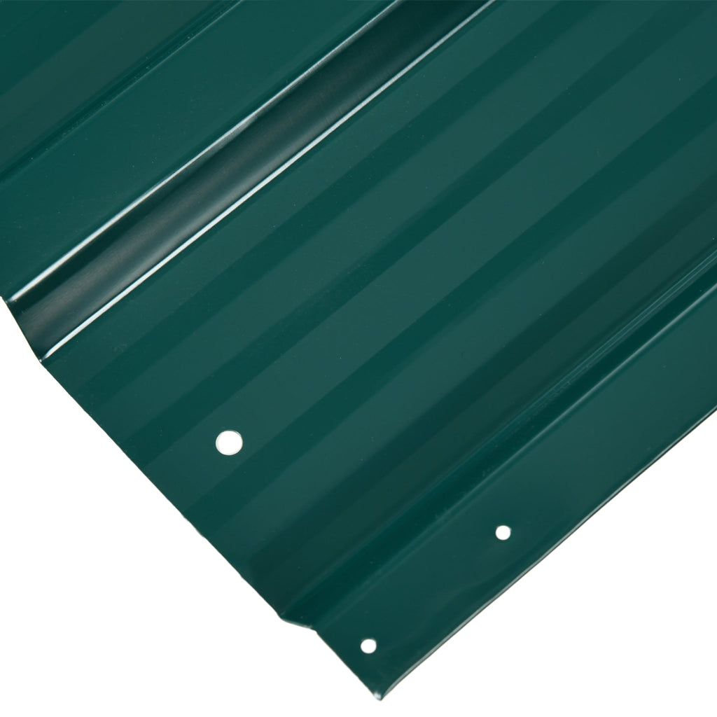 Corrugated Roofing Sheets, Pack of 24, Galvanised Metal Roofing Sheets for Greenhouse, Garage, Storage Shed, Carport, 129 x 45cm, Green Outsunny