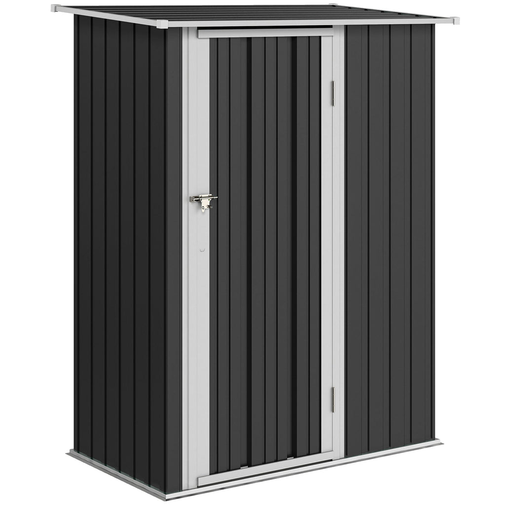 5ft x 3ft Metal Garden Storage Shed, Outdoor Tool Shed with Sloped Roof, Lockable Door for Tools, Equipment Outsunny
