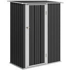 5ft x 3ft Metal Garden Storage Shed, Outdoor Tool Shed with Sloped Roof, Lockable Door for Tools, Equipment Outsunny