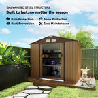 7 x 4ft Lockable Metal Garden Tool Storage Shed, Outdoor Storage Shed with Foundation and vents Outsunny