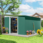 Garden Metal Storage Shed Outdoor Metal Tool House with Double Sliding Doors and 2 Air Vents, 11.3x9.2ft Outsunny