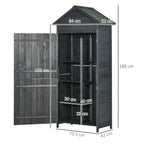 Garden Shed 4-Tier Wooden Garden Outdoor Shed 3 Shelves Utility Gardener Cabinet Lockable 2 Doors Outsunny