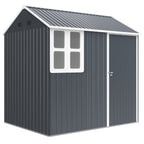 7 x 6ft Galvanised Garden Shed, with Latch Outsunny