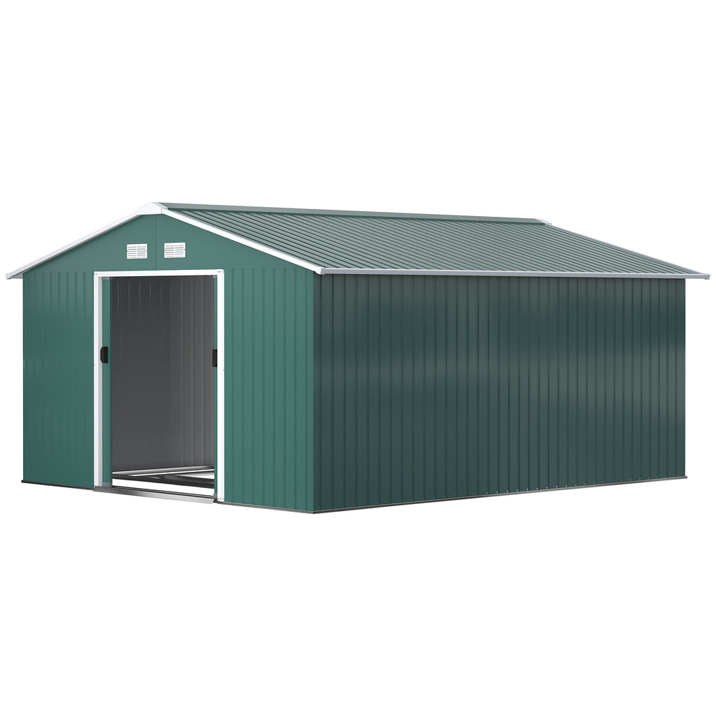 12.5 x 11.1ft Steel Sliding Door Storage Shed