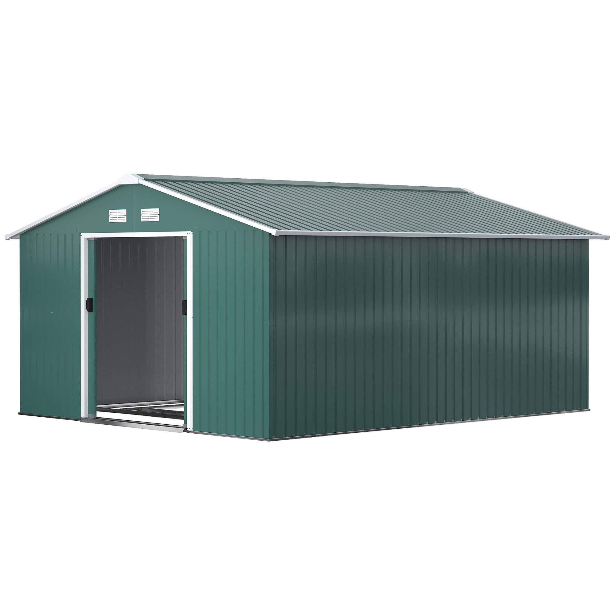 12.5 x 11.1ft Steel Sliding Door Storage Shed
