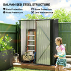 5.3 x 3.1ft Corrugated Steel Garden Shed Outsunny