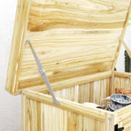 43 x 74cm Fir Wood Shed, with Metal Worktop - Natural Finish Outsunny