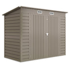 3.7 x 7.9ft Galvanised Steel Shed, with Latched Door and Padlock - Light Grey Outsunny