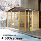 9 x 6ft Galvanised Steel Shed Wood-Effect Outsunny