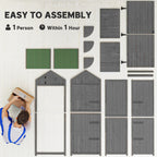 Wooden Garden Shed, Utility Outdoor Small Shed with Lockable Double Doors, Shelves and Roof Hatch Outsunny
