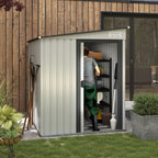 7 x 5ft Galvanised Metal Shed, with Sliding Door Outsunny