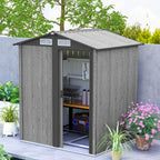 4.3 x 5ft Outdoor Garden Storage Shed Wood Effect Outsunny