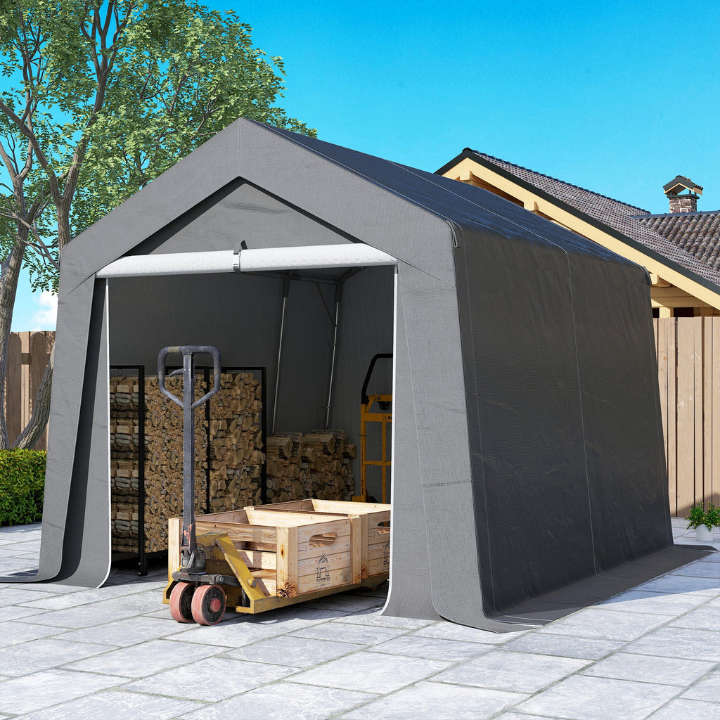 3.6 x 2.1m Portable Outdoor Shed, with Window Outsunny