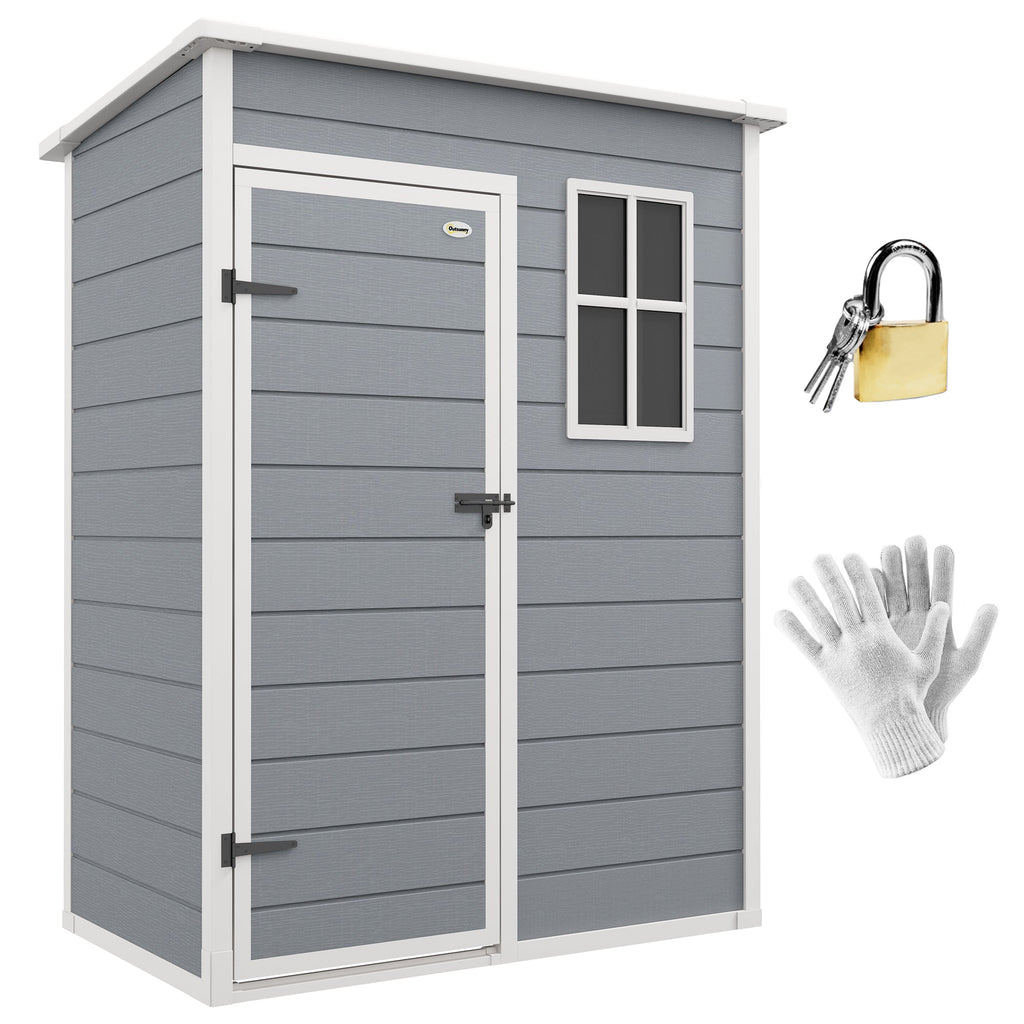 5x3 Storage Shed with Lockable Door, Window & Vent for Garden & Patio Outsunny
