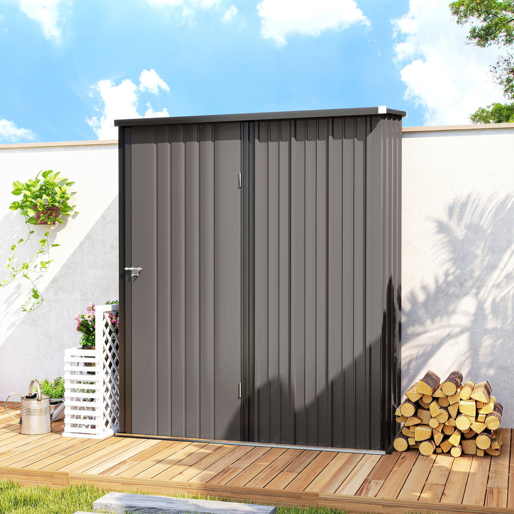 5.3 x 3.1ft Corrugated Steel Garden Shed Outsunny