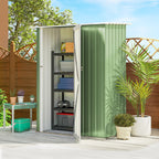 5ft x 3ft Metal Garden Storage Shed, Outdoor Tool Shed with Sloped Roof, Lockable Door for Tools, Equipment Outsunny