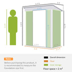 6.5 x 4FT Galvanised Metal Shed with Foundation Kit, Lockable Tool Garden Shed with Double Sliding Doors, Vents Outsunny