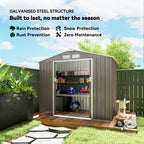 7 x 4ft Metal Garden Storage Shed with Vents, Floor Foundation Kit and Lockable Double Doors Outsunny