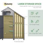 Garden Outdoor Storage Shed Outdoor Tool Shed with 3 Shelves and Tilt Roof, 129x51.5x180cm, Grey Outsunny