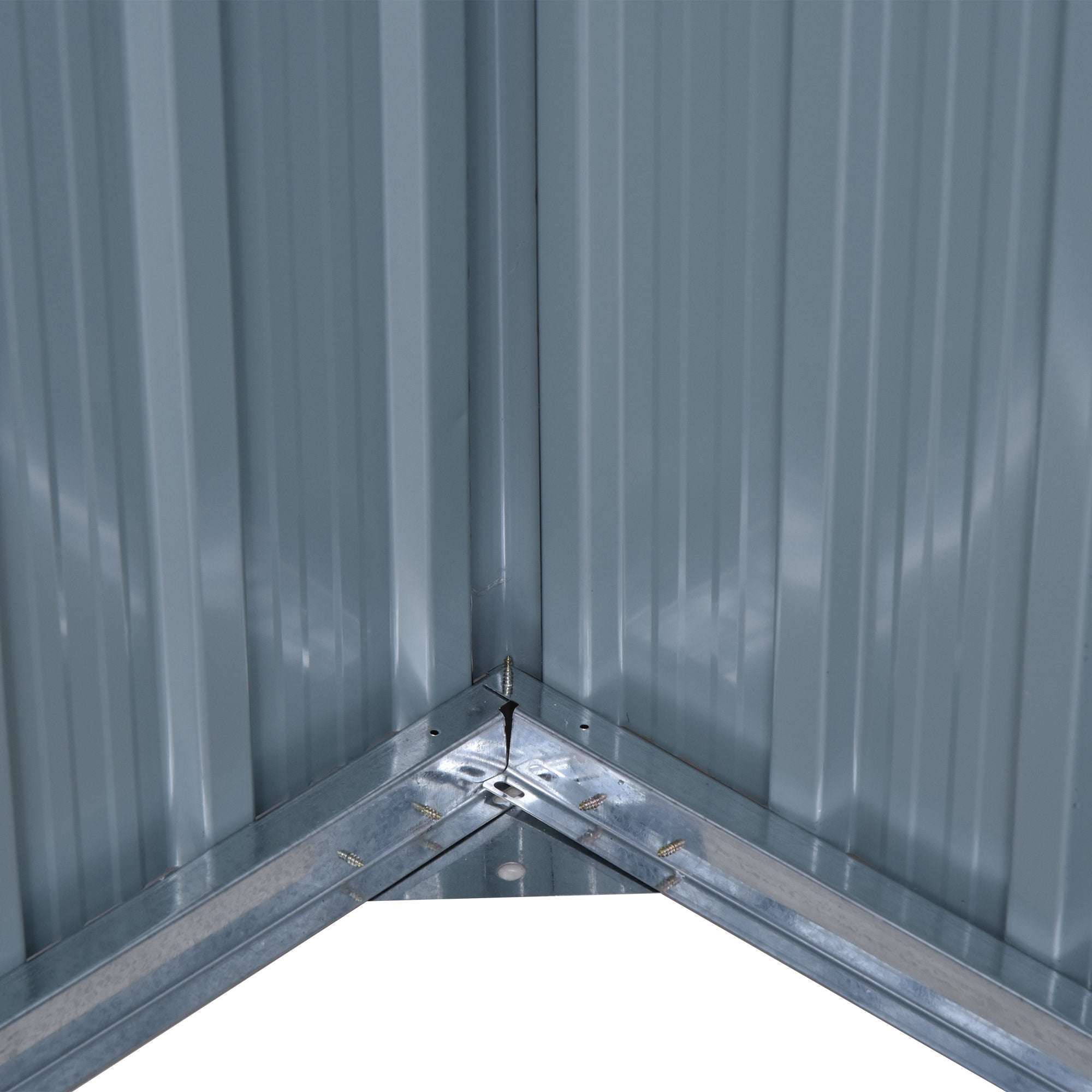 3.2 x 5.1ft Corrugated Steel Two-Bin Storage Shelter Outsunny