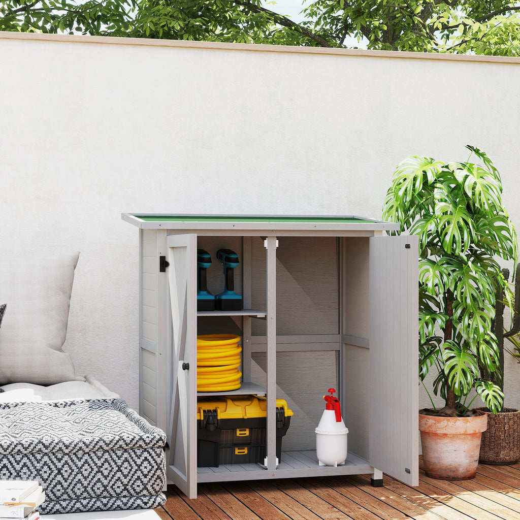 46.5 x 97cm Compact Wooden Storage Shed Outsunny