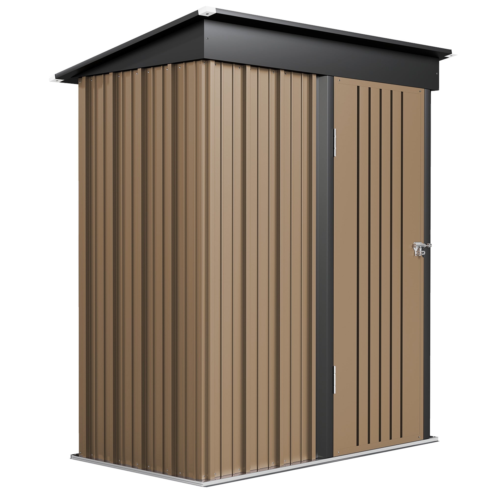 5 x 3ft Corrugated Steel Storage Shed, with Lock Outsunny