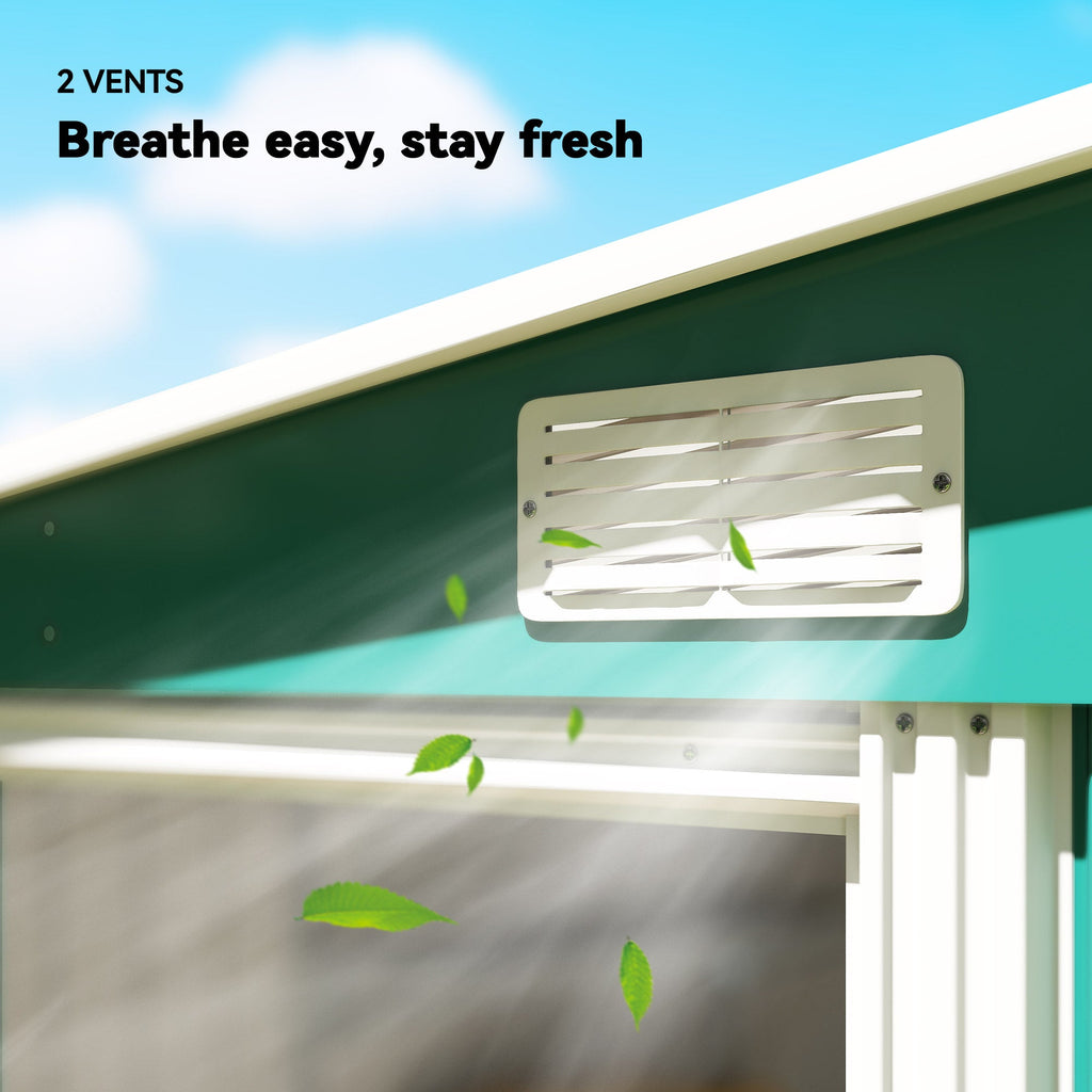 7 x 5ft Galvanised Metal Shed, with Sliding Door Outsunny