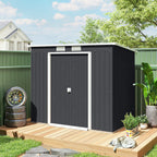 7 x 4ft Galvanised Steel Garden Shed, with Foundation Kit Outsunny
