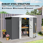 8 x 4 ft Metal Garden Shed, Garden Storage Shed with Window, 4 Vents and Lockable Door, Waterproof Galvanised Steel Tool Storage Cabinet Outsunny