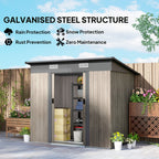 4 x 7ft Metal Shed Wood-Effect Outsunny