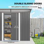 Garden Metal Storage Shed House Hut Gardening Tool Storage w/ Tilted Roof and Ventilation 8.5 x 6ft Outsunny