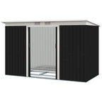 9ft x 4ft Metal Garden Shed, Outdoor Tool House with Foundation Kit, Ventilations and Double Doors Outsunny