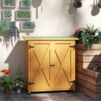 46.5 x 97cm Compact Wooden Storage Shed Outsunny