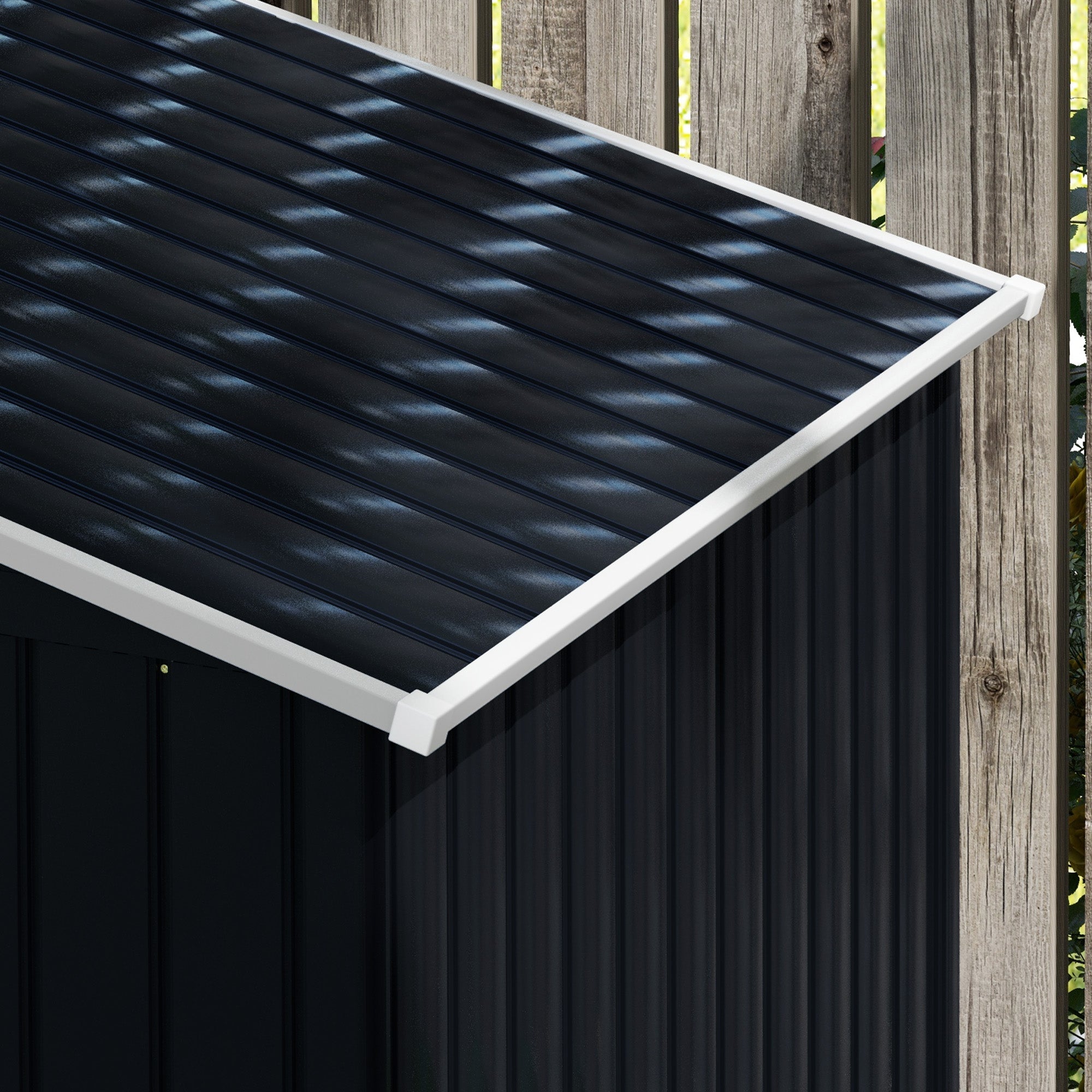 7 x 4ft Weatherproof Shed, Outdoor Bike Storage Shed with Ventilation Slots, Foundation Kit and Lockable Double Doors Outsunny