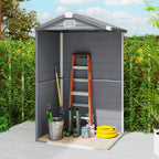 4.4ft x 3.3ft size Aluminium Frame and Plastic Wall Shed, with Foundation Outsunny