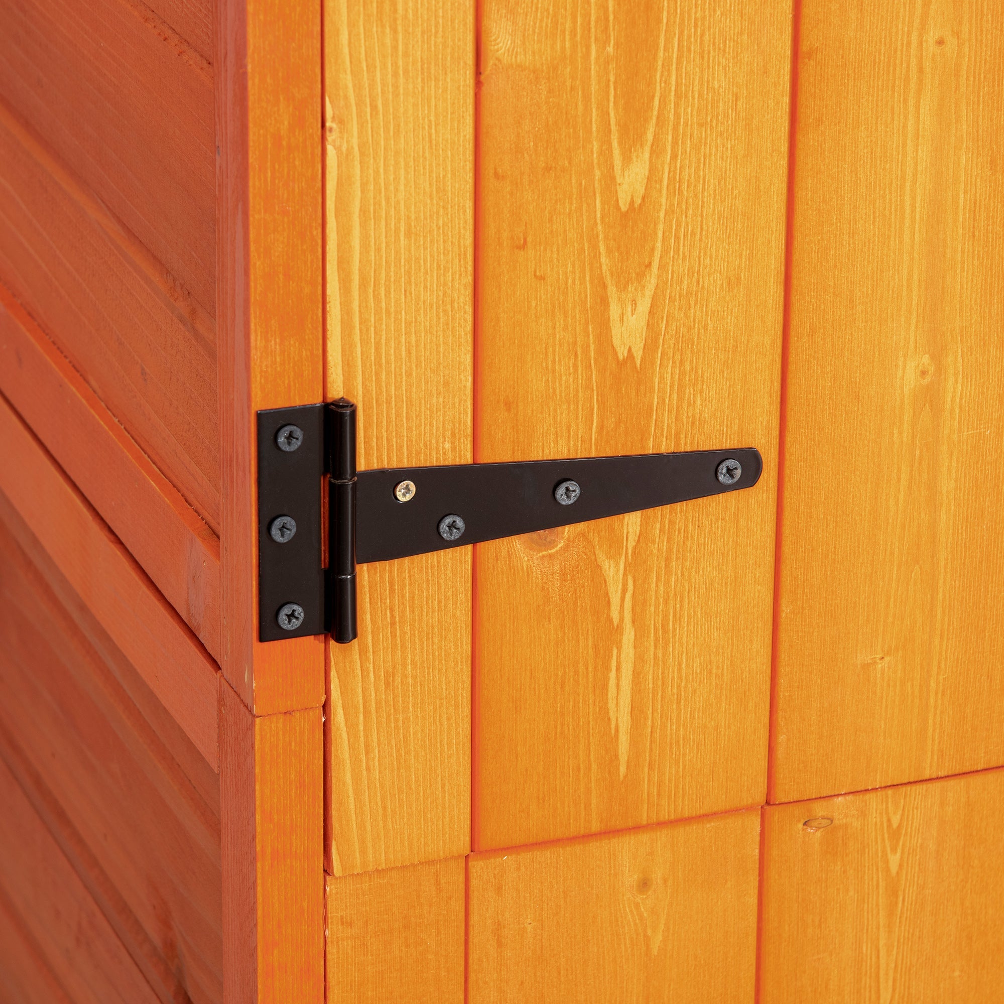 Wooden Outdoor Storage Shed, Compact Utility Outdoor Tool Shed with Lockable Double Doors and Shelves Outsunny