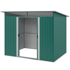 8.5 x 6ft Metal Shed with Lightsky Panels, Garden Storage Tool House with Double Doors for Garden, Patio and Lawn Outsunny