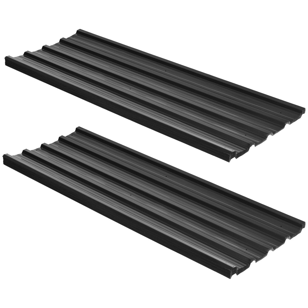 Corrugated Roofing Sheets, Pack of 24, Galvanised Metal Roofing Sheets for Greenhouse, Garage, Storage Shed, Carport, 129 x 45cm, Dark Grey Outsunny