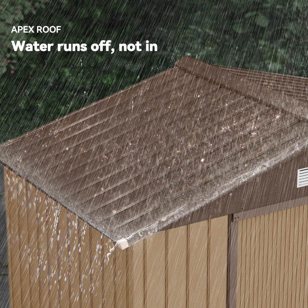 7 x 4ft Lockable Metal Garden Tool Storage Shed, Outdoor Storage Shed with Foundation and vents Outsunny