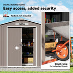 7ft x 4ft Lockable Garden Metal Storage Shed Storage Roofed Tool Metal Shed w/ Air Vents Steel Outsunny