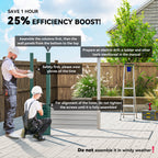 3.7 x 7.9ft Galvanised Steel Shed, with Latched Door and Padlock