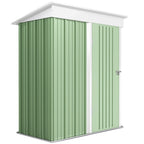Metal Garden Shed, Outdoor Lean-to Shed for Tool Motor Bike, with Adjustable Shelf, Lock, Gloves, 5'x3'x6' Outsunny